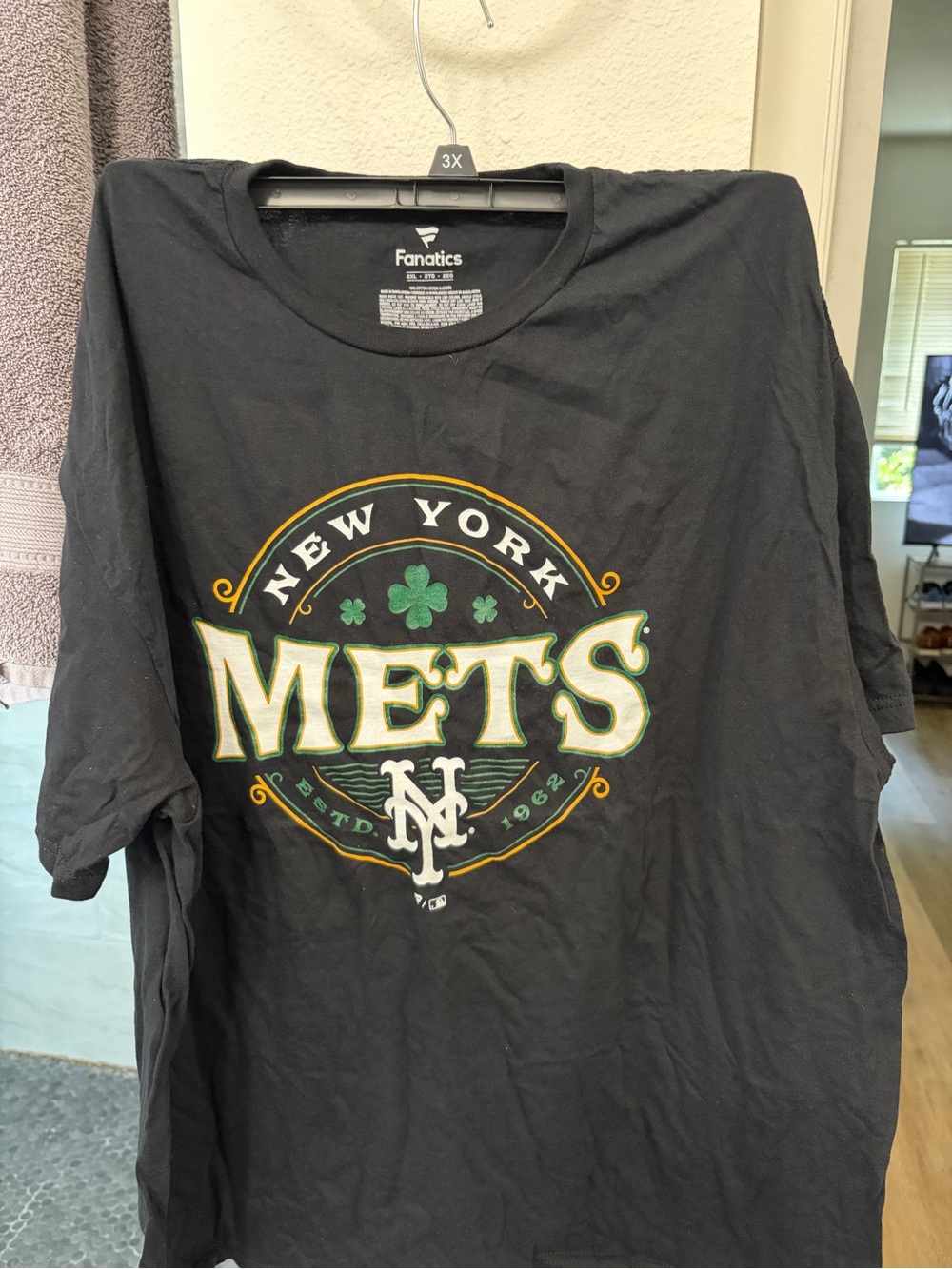 Fanatics Black New York Mets St. Patrick's Day Graphic Tee